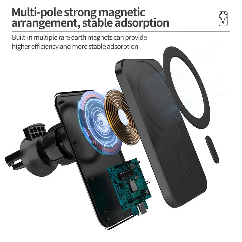 15W Magnetic Car Wireless Charger for iPhone 12 Series