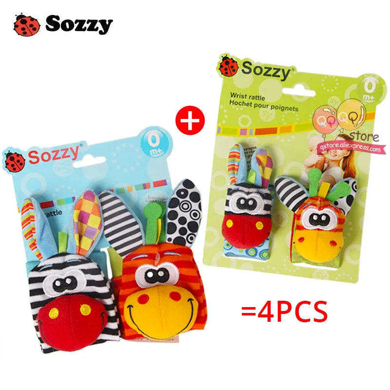 Sonajeros Suaves de Peluche Sozzy - Set de 4 Piezas
