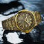 ONOLA Luxury Retro Golden Stainless Steel Watch for Men