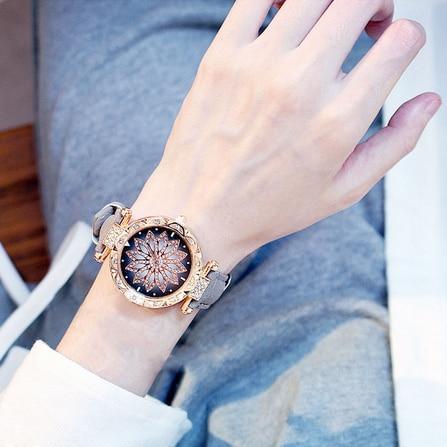 Elegant Starry Sky Women's Quartz Watch Set