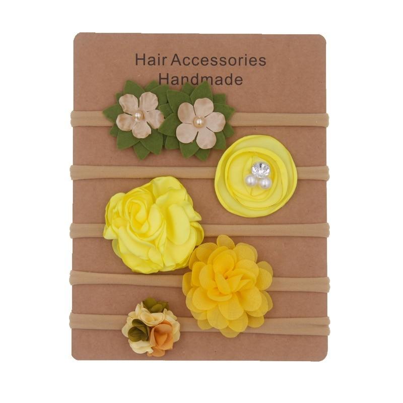 Ensemble de bandeaux floraux faits main pour bébé - Accessoires capillaires doux