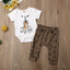 Cartoon Animals Print Short Sleeve Romper for Babies