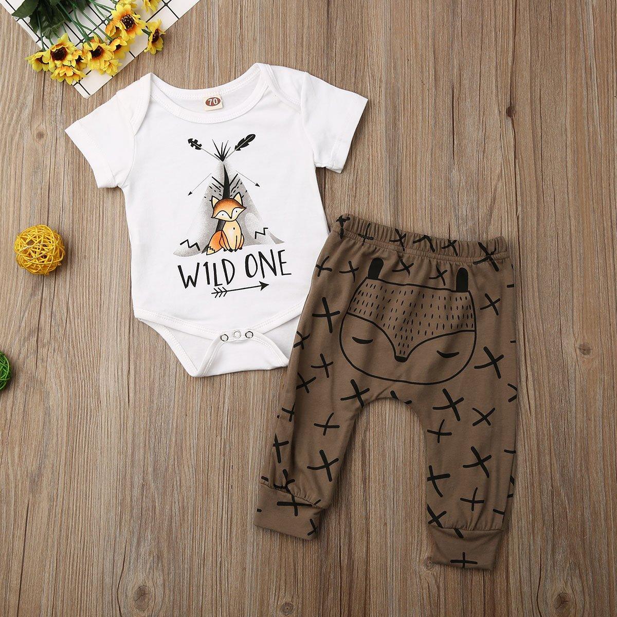 Cartoon Animals Print Short Sleeve Romper for Babies