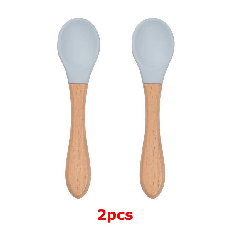 Baby Silicone Tableware Strong Sucker Water Bowl Spoon Set Children Suction Bowl Baby Food Bowl Baby Feeding Tableware - Korvel