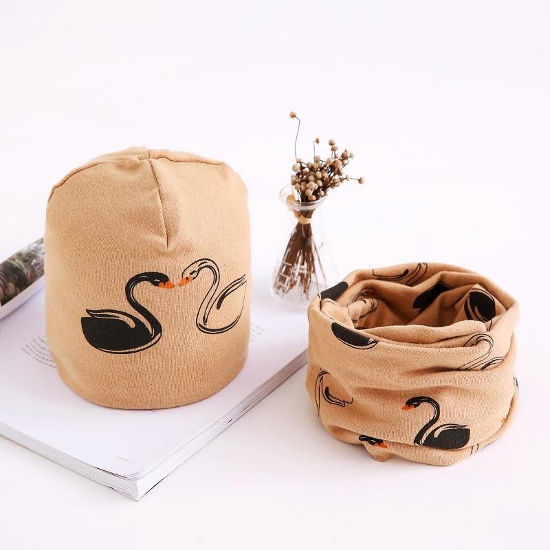 Adorable Star Print Cotton Hat & Scarf Set for Kids - Korvel