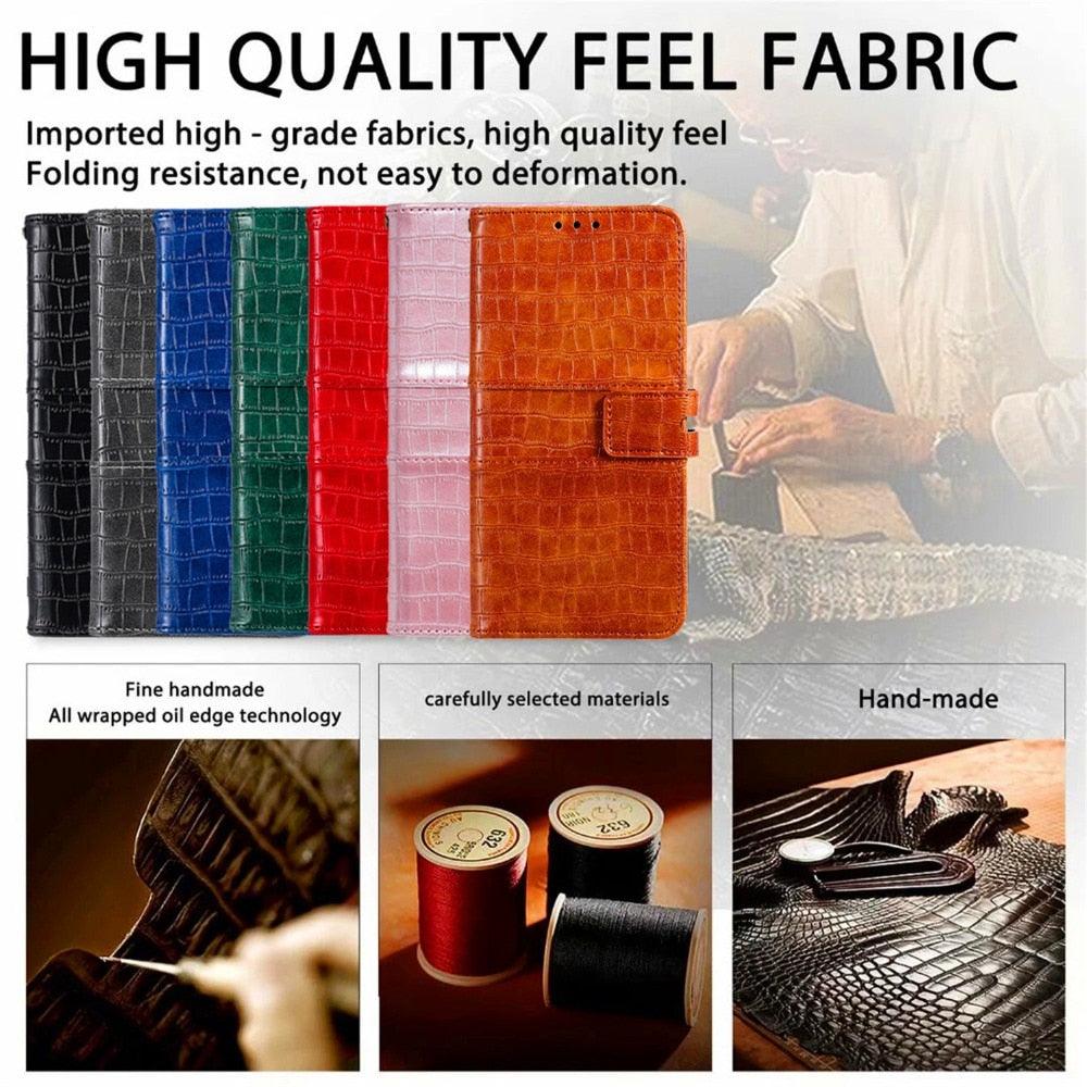 Luxury Pattern Flip Case for iPhone - Premium Leather Wallet Protection