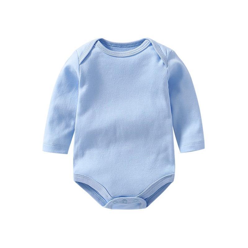 Combinaison Bébé Classique Moderne en Couleur Unie - Jumpsuit à Manches Longues en Coton
