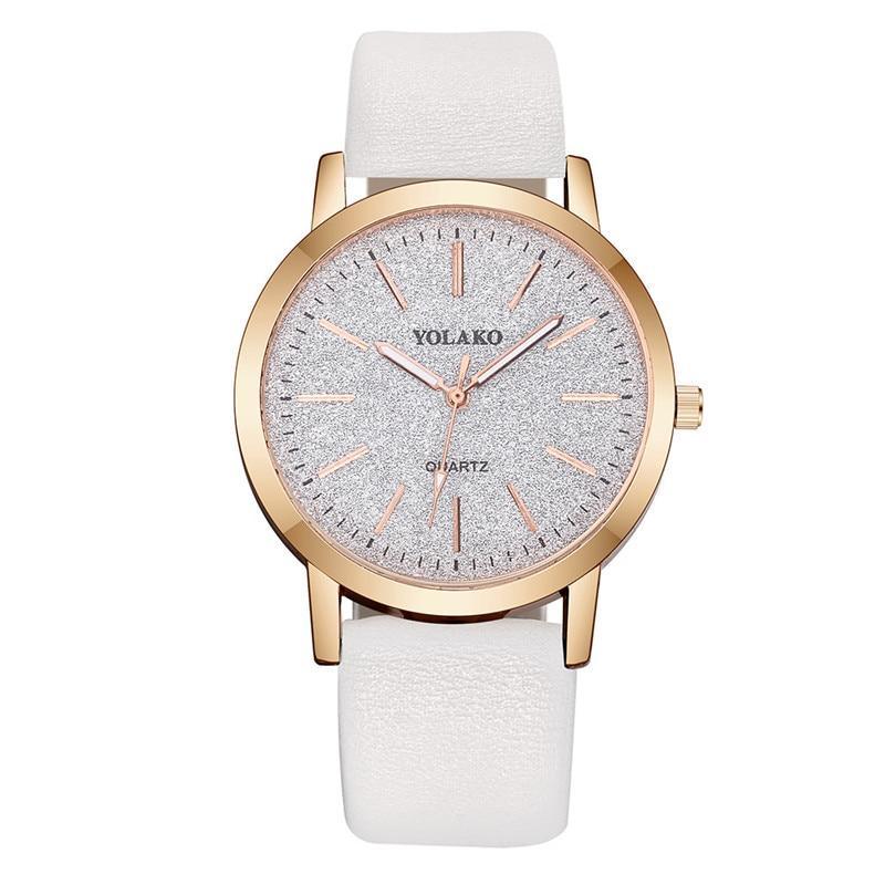 Montre de mode pour femmes en cuir de luxe à quartz