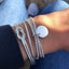 Elegant Gold Crystal Bracelet Set for Women - 5 Pieces
