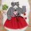 Vestido y diadema a rayas de Santa para niñas bebés en Navidad