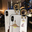 Cartoon Cat Wrist Strap Phone Case for iPhone