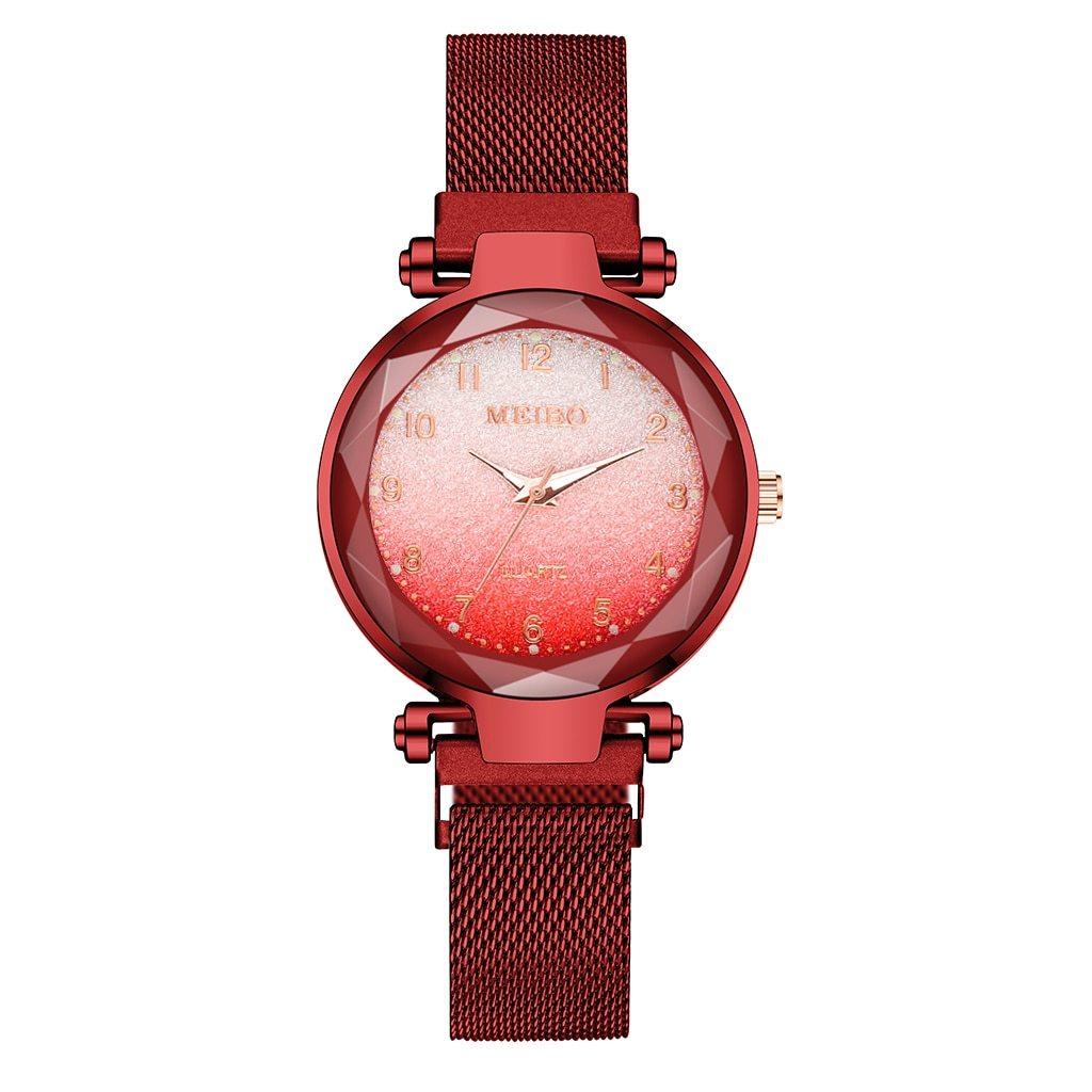 Montre de Luxe à Couleur Dégradée pour Femme avec Boucle Magnétique