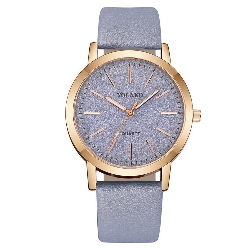 Montre de mode pour femmes en cuir de luxe à quartz