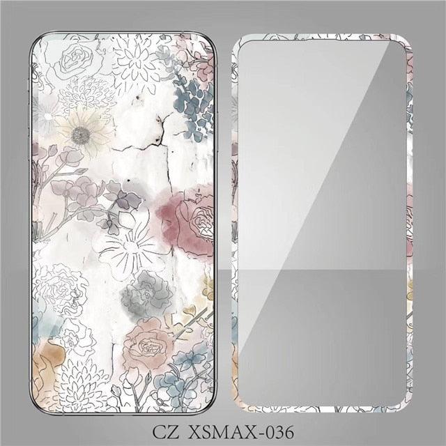 Protector de Pantalla de Vidrio Templado con Diseño de Flores en el Cielo de Moda para iPhone