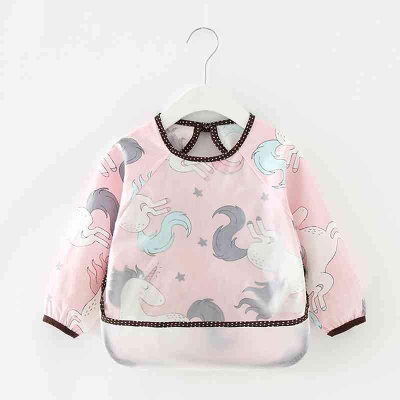 Adorable Waterproof Long Sleeve Baby Feeding Smock with Cartoon Design - Korvel