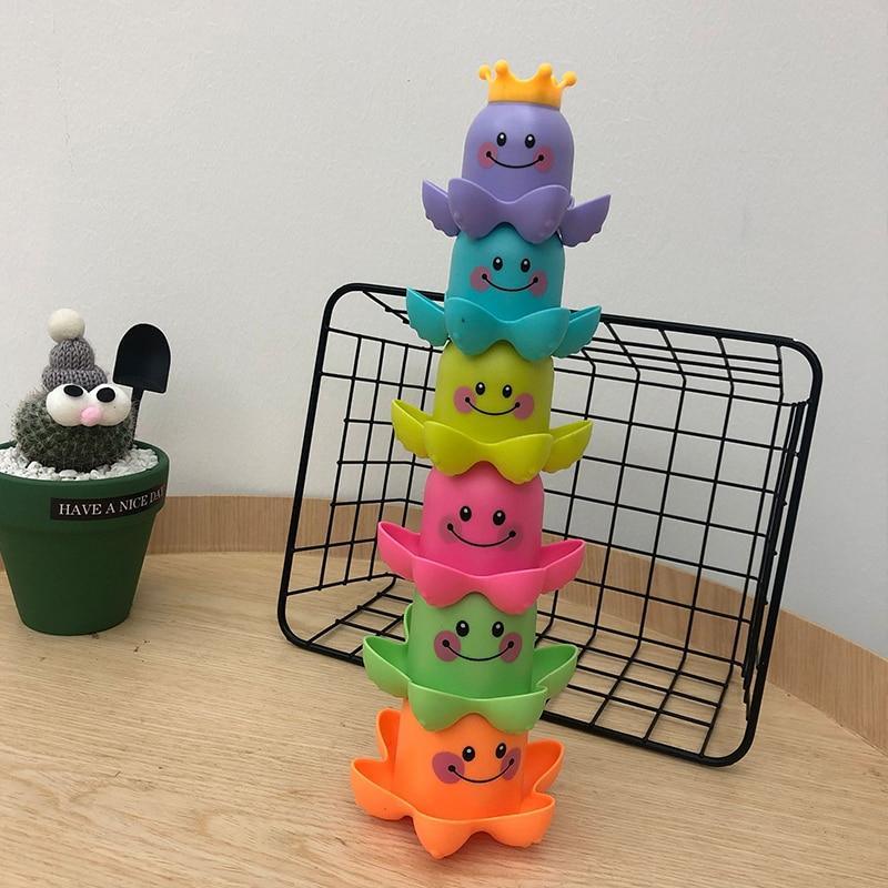 Kids Ocean Life Octopus Stacking Cups Bath Toy