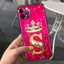 Coque de téléphone à lettres brillantes roses pour iPhone - Protection scintillante