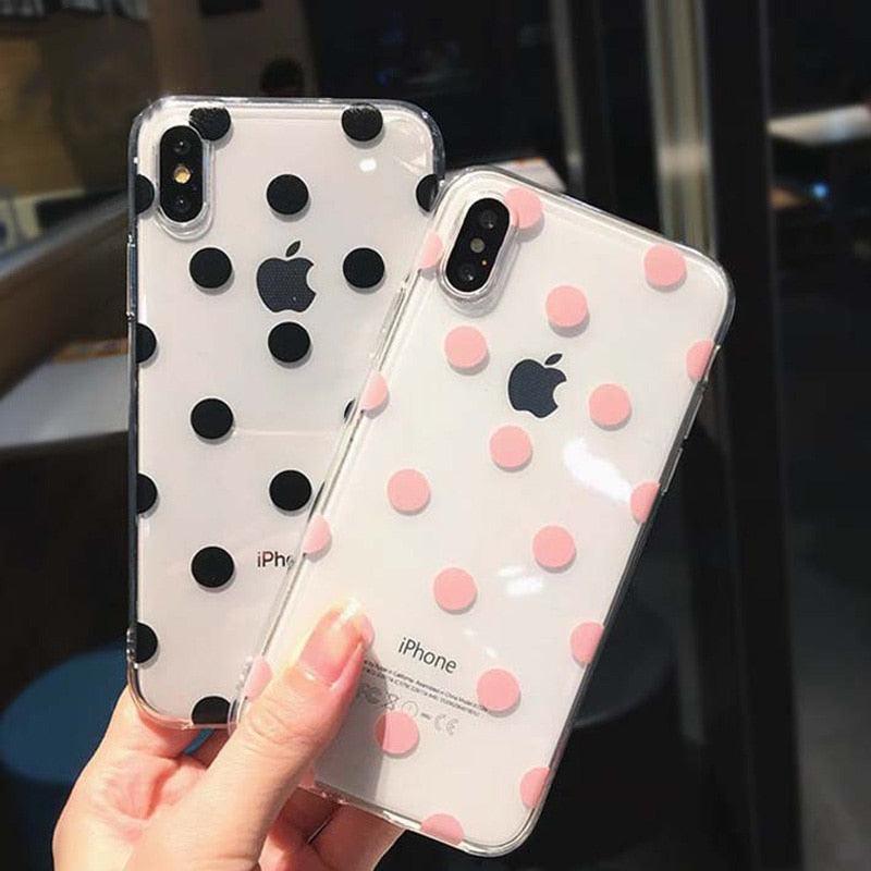 Premium Transparent Phone Case for iPhone - Little Dots Design