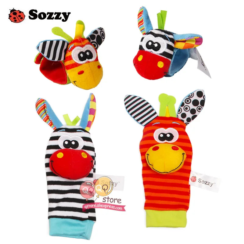 Sonajeros Suaves de Peluche Sozzy - Set de 4 Piezas