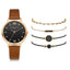 Montre analogique à quartz pour femmes avec bracelet en cuir de luxe