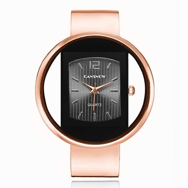 Montre Bracelet de Luxe pour Femmes avec Cadran Doré et Argenté