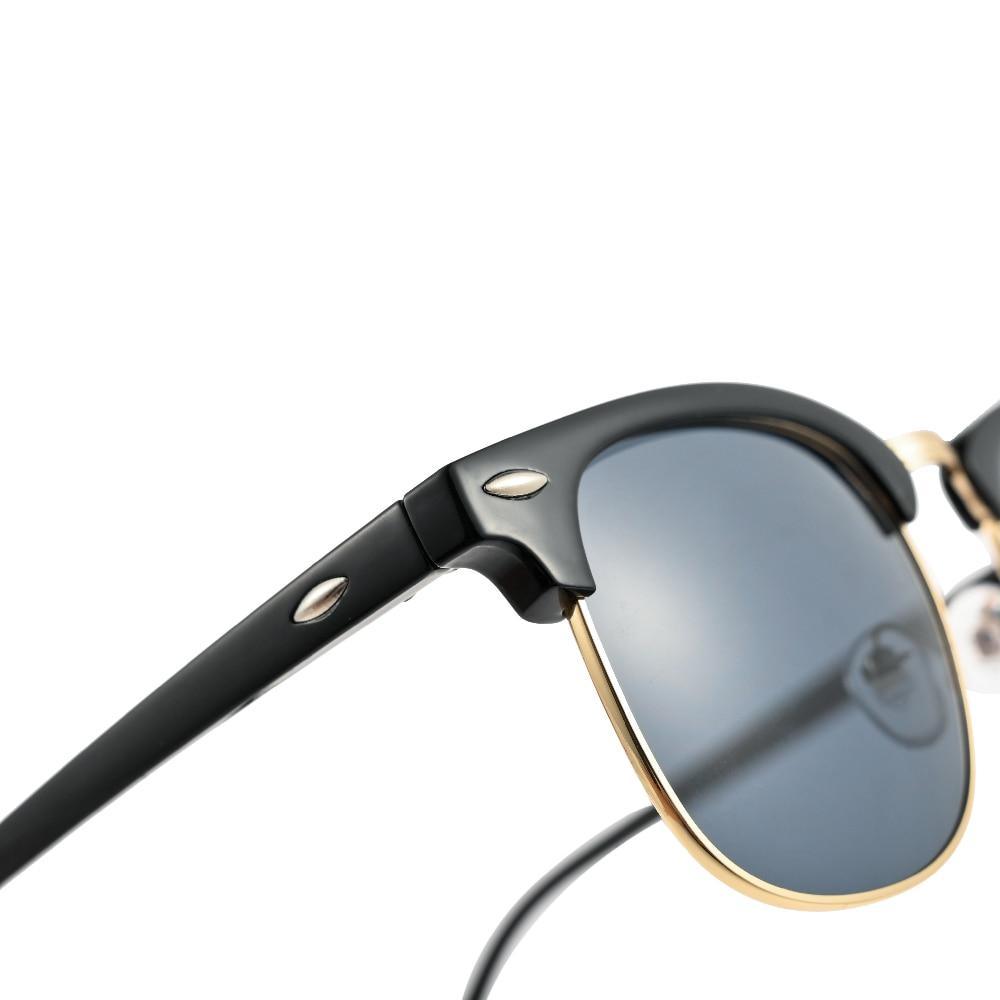 Gafas de sol polarizadas semi-rimless vintage clásicas