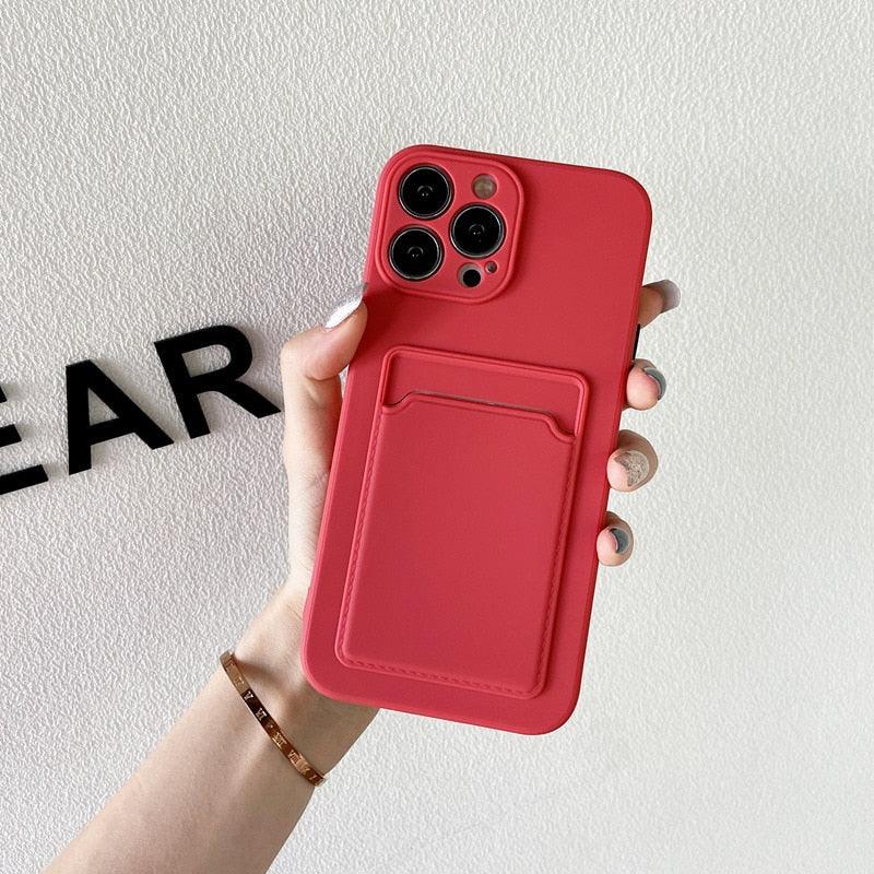 Soft Silicone Wallet Case for iPhone 14/13 Pro Max