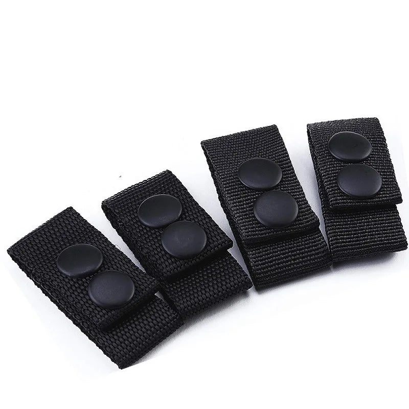 4Pcs/Set Tactical Belt Buckle Police Military Accessory Double Snaps Nylon Tactical Belt Loop Holder Keeper - Korvel