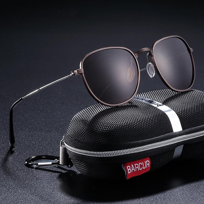 Gafas de sol polarizadas hexagonales de aluminio con protección UV400