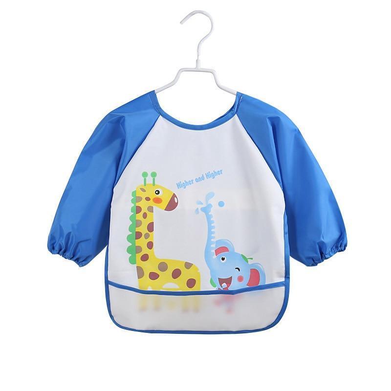 Adorable Waterproof Long Sleeve Baby Feeding Smock with Cartoon Design - Korvel