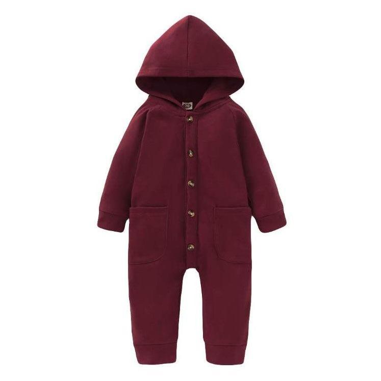 Premium Newborn Hooded Romper with Pockets