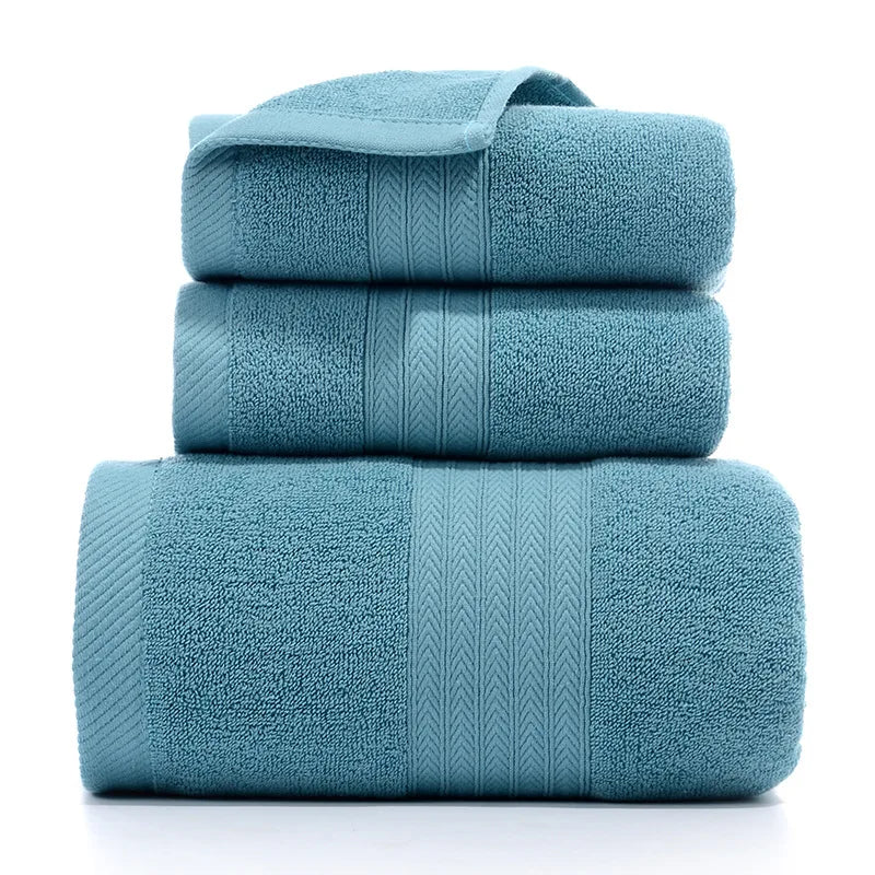 3PCS/Set Towel Cotton Beach towels Luxury Thickened Bath Towel - Korvel