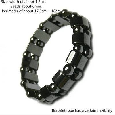 Healf moon magnetic black stone magnetic therapy slimming Bracelet Weight Loss Round Black Stone Bracelets - Korvel