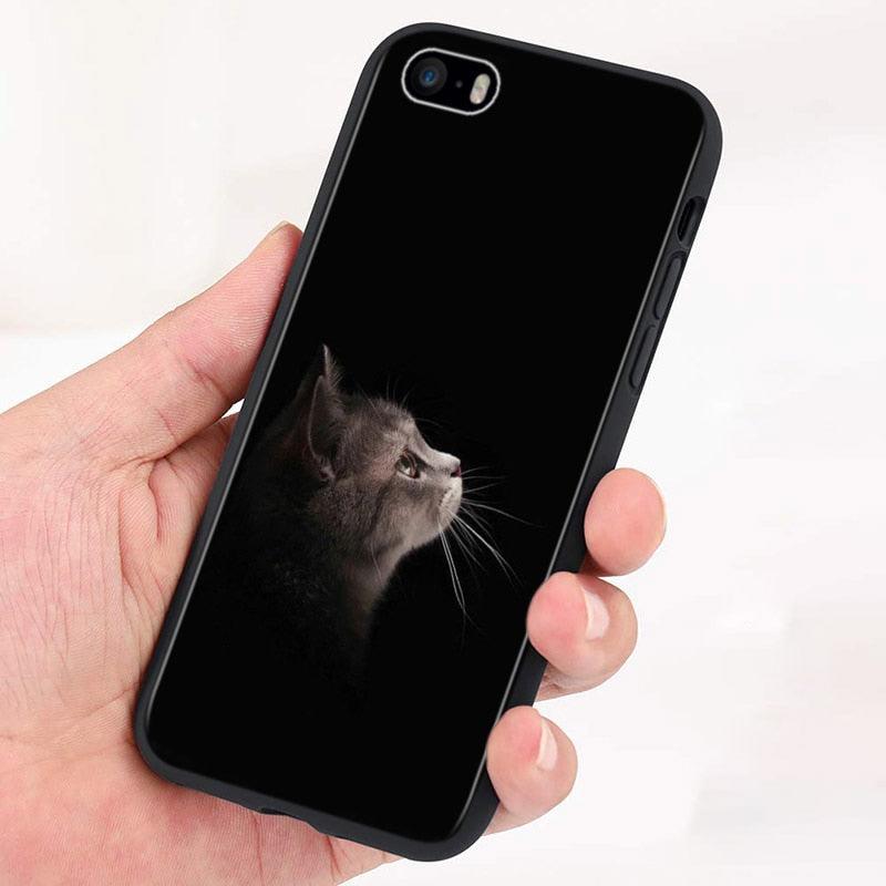 Black Big Eye Cat Phone Case for iPhone Series