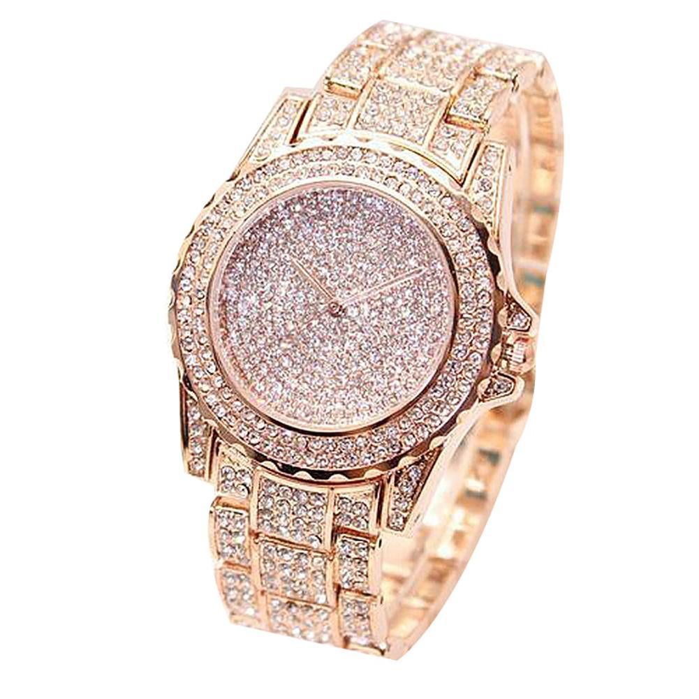 Montre Quartz Ronde de Luxe pour Femmes - Design Élégant en Or et Argent