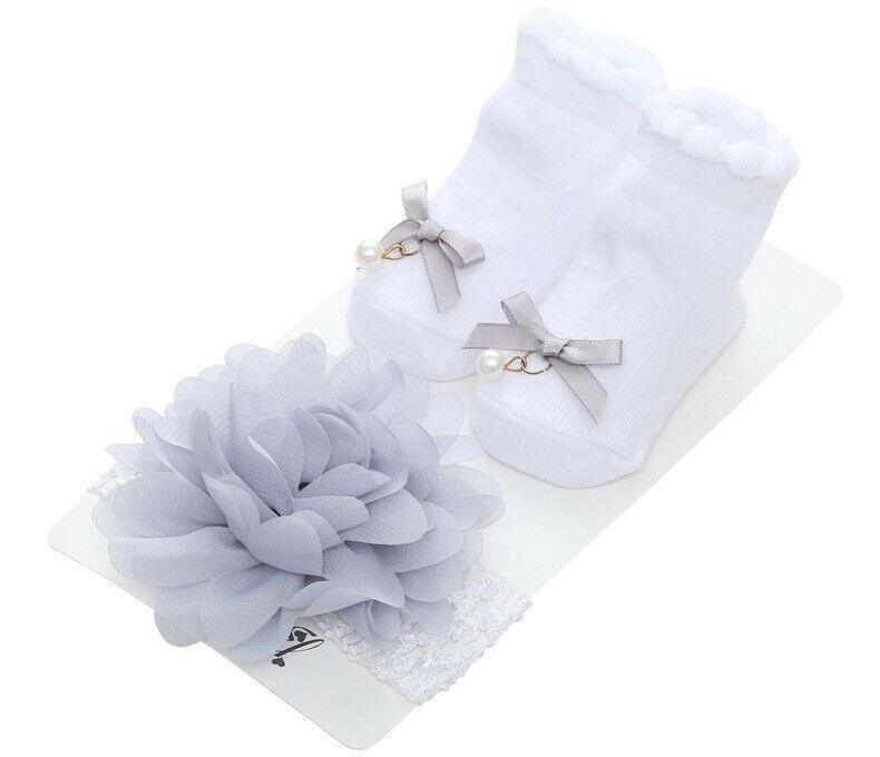 Adorable Princess Bow Baby Socks & Hairband Set - Cozy & Stylish for Girls - Korvel