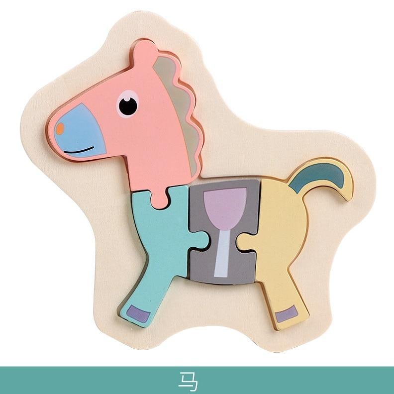Rompecabezas de Madera Colorido de Animales para Niños Pequeños - Diversión Educativa