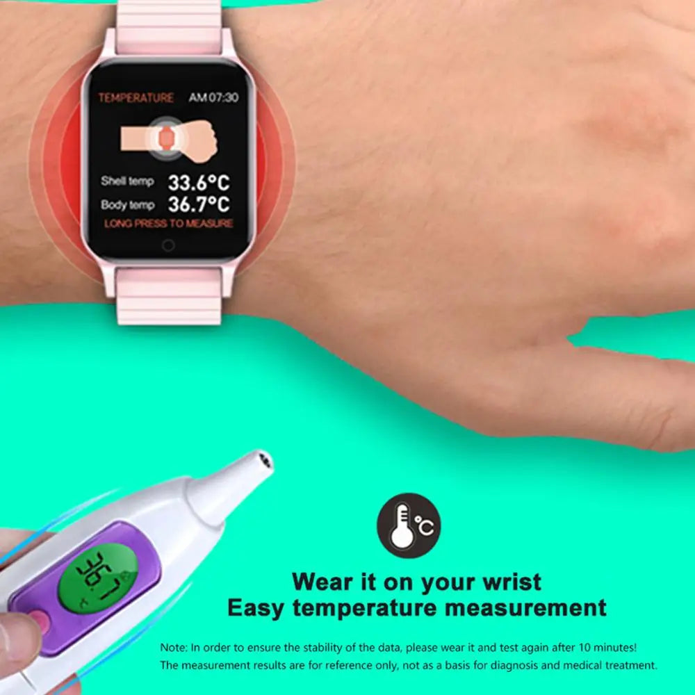 Body Temperature Smart Watch T96 Heart Rate Blood Pressure Fitness Tracker Bluetooth Smart Bracelet - Korvel