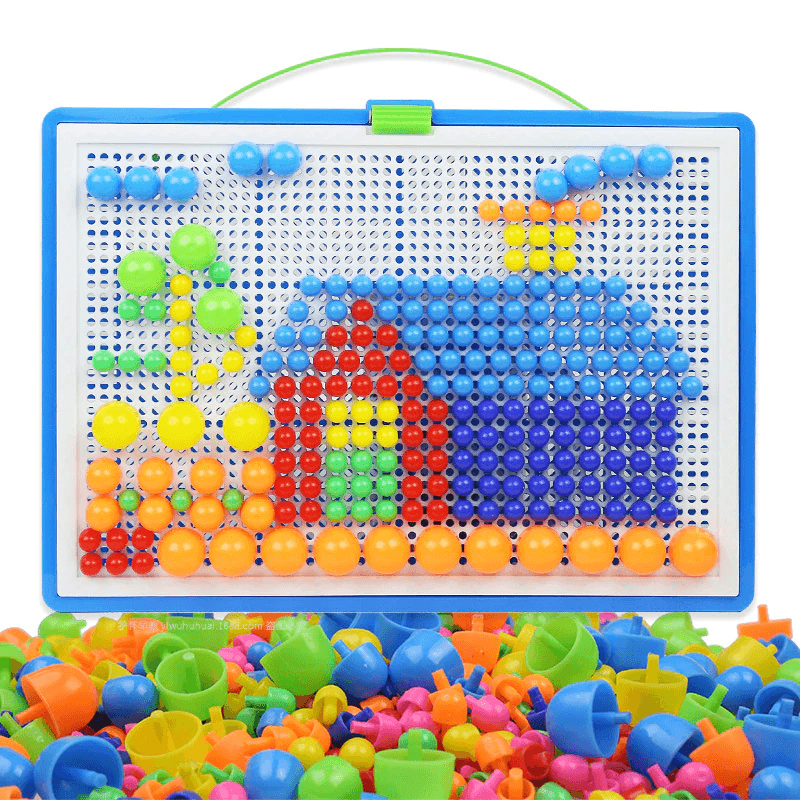 Puzzle de perles à clous en 3D champignon de 296 pièces pour enfants