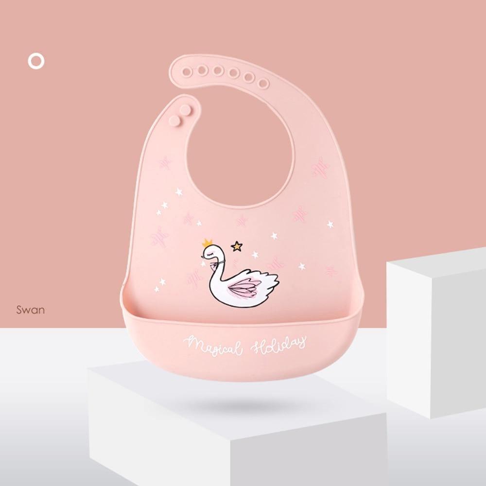 Bavoir en silicone imperméable ajustable pour bébés et enfants