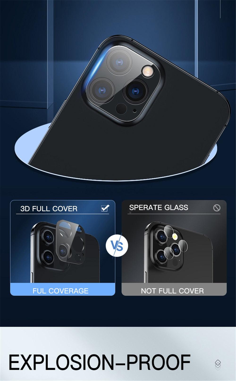 Protector de Lente de Cámara de Vidrio Templado para iPhone 12 y 11 Series