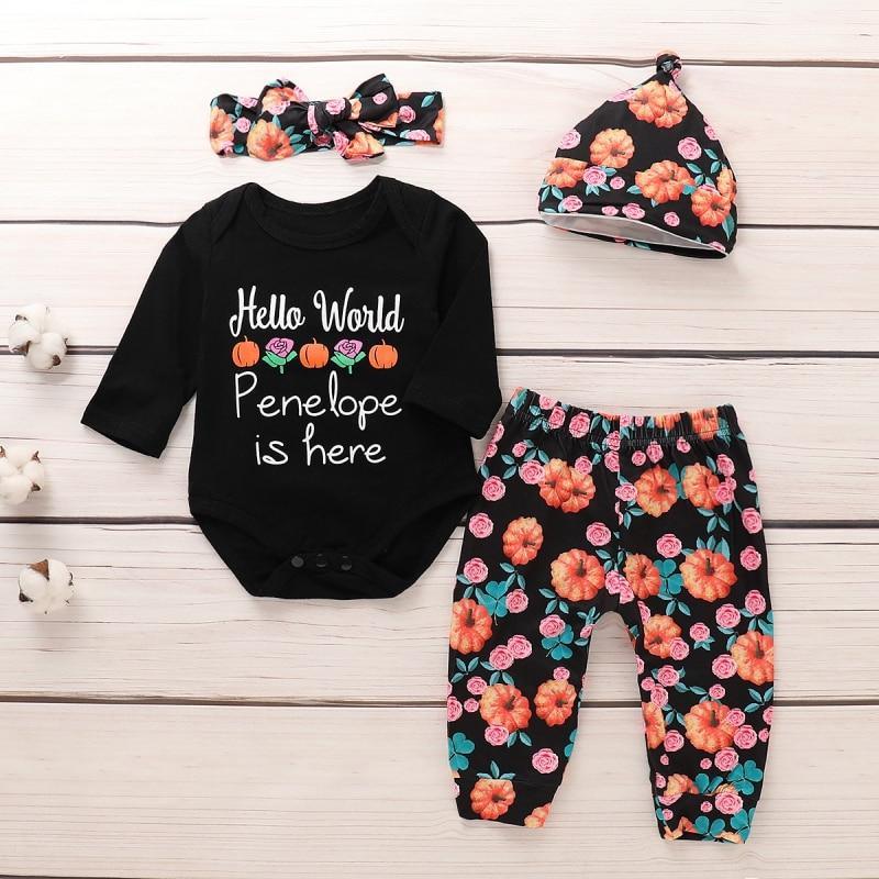 Adorable Halloween Baby Outfit Set with Pumpkin Design