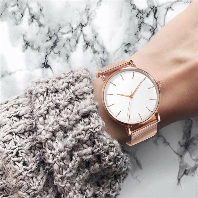 Montre décontractée à quartz pour homme STEVVEX avec bracelet en maille en acier inoxydable