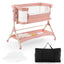 Berceau de chevet réglable en hauteur avec sac de rangement - Rose bébé