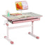 Bureau pour enfants réglable en hauteur avec plateau inclinable - Rose