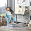 Bureau d'étude pour enfants réglable en hauteur avec plateau inclinable - Gris