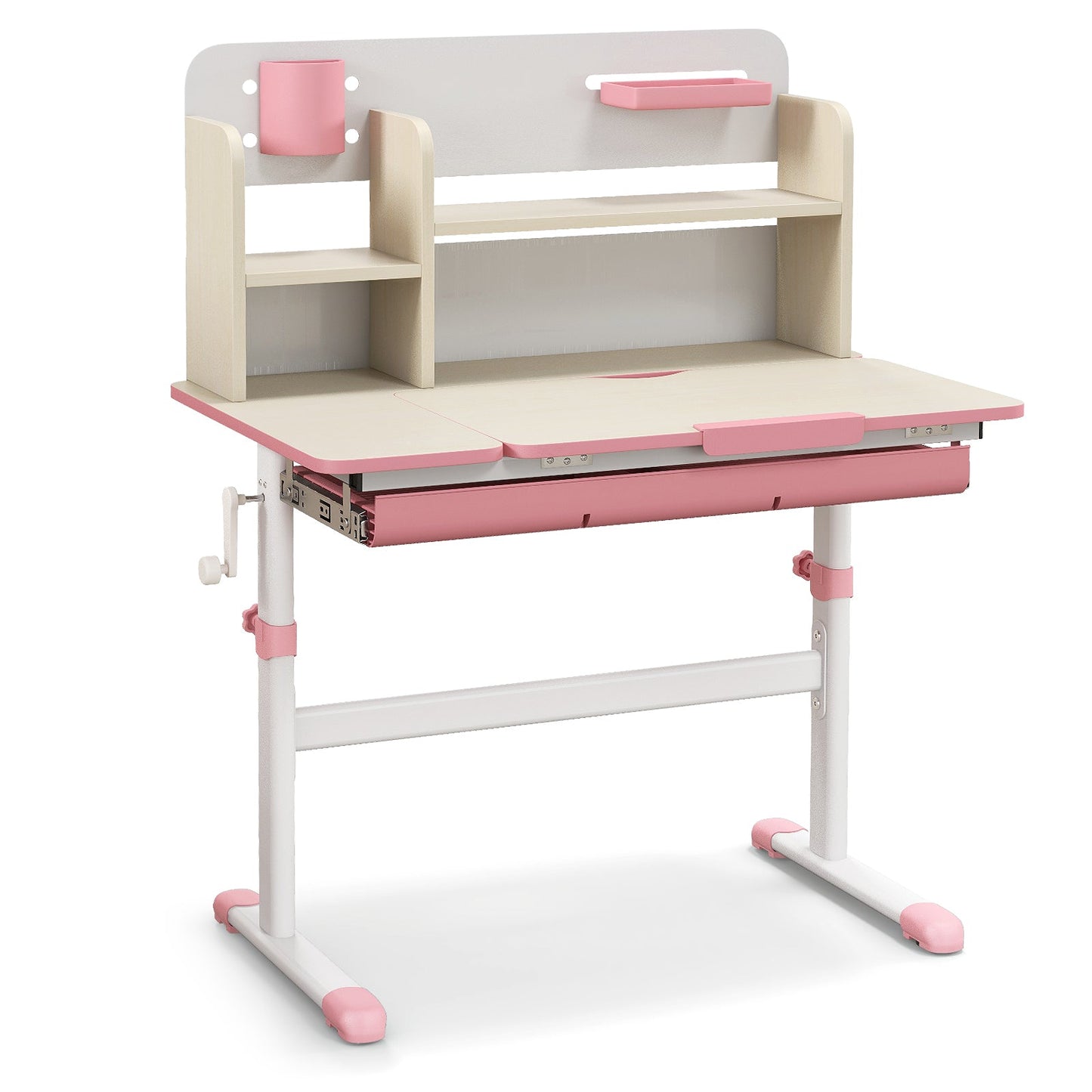 Height Adjustable Kids Study Desk with Tilt Desktop - Pink