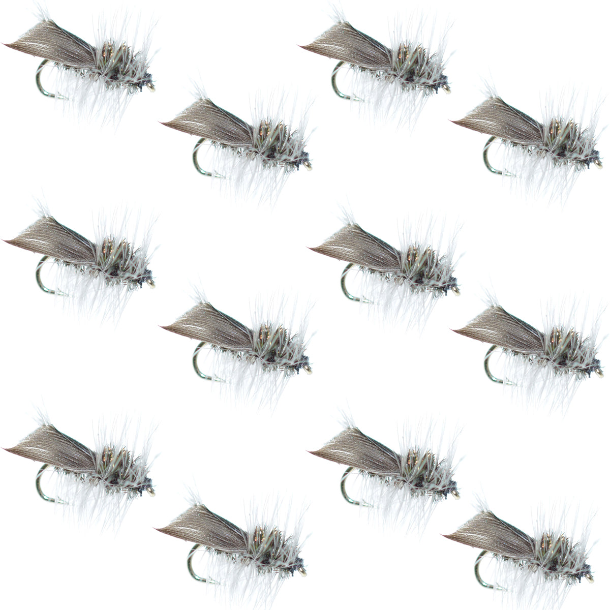 Premium Caddis Dry Flies - 12 Pack, Size 14 Hooks - Korvel