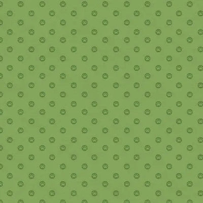 Tela Verde Here Kitty, Kitty Polka Paws - 43"/44" por Yarda