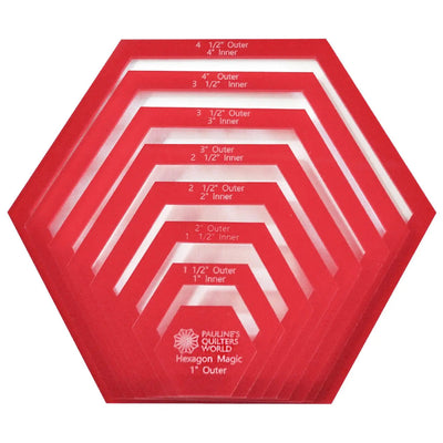 Ensemble de gabarits hexagonaux (1"-4")